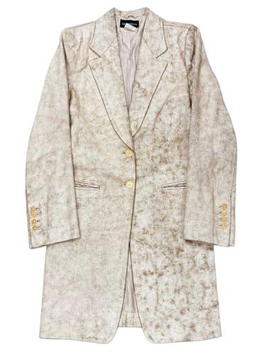 S/S2002 Ann Demeulemeester distressed cracked leather coat