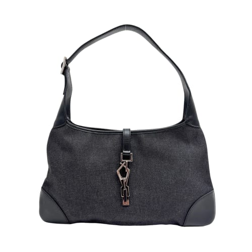 Jackie Black Canvas Shoulder Bag