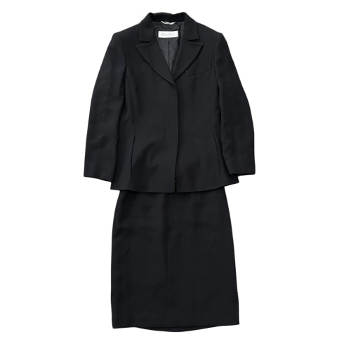 Max Mara Wool × Viscose Fly Front Tailored Jacket and Midi Skirt Set-up