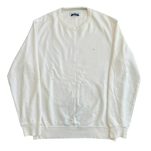 STONE ISLAND Garment-Dyed Logo Cotton Sweatshirt – Off-White