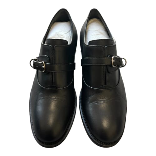 BALENCIAGA Single Buckle Leather Loafers