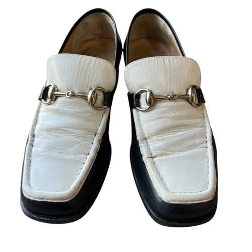 GUCCI Leather Bicolor Horsebit Loafer