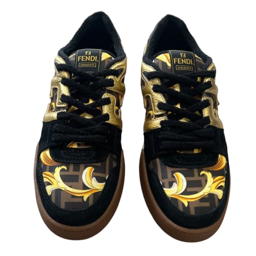 FENDI × VERSACE "FENDACE" 2022SS Match Black Suede Low-top Sneaker