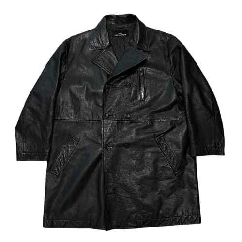 tricot COMME des GARCONS AD1988 Double Breasted Leather Coat