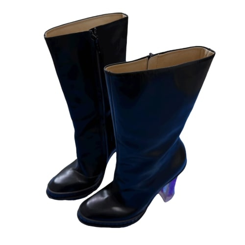 Maison Margiela Clear Heel Leather Boots Black