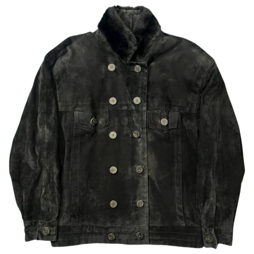 HERMÈS Pigskin Suede Double-Breasted Jacket