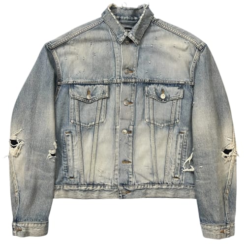 BALENCIAGA 2020AW Demna Gvasalia Distressed Denim Jacket