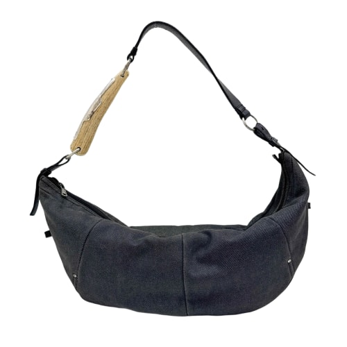 Mombasa Crescent Gray Denim Crossbody Bag