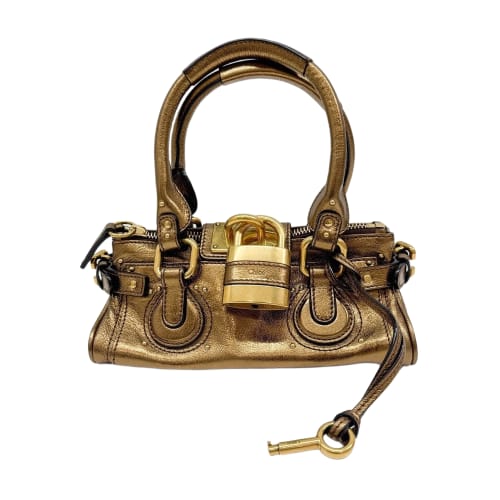 Mini Paddington Gold Leather Shoulder Bag