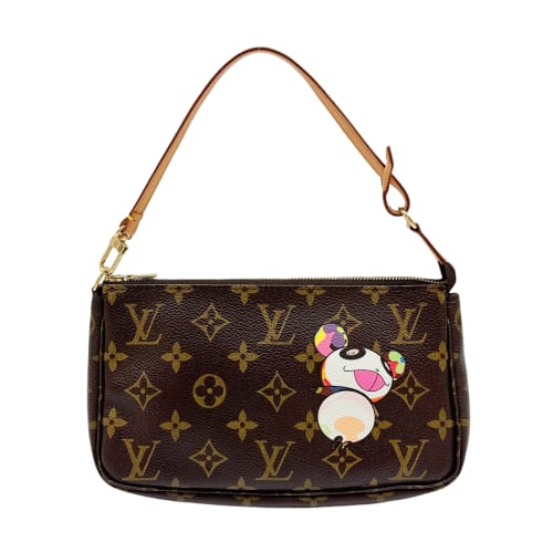 LV X Takashi Murakami Panda Pochette Accessoire Brown Monogram Canvas Shoulder Bag