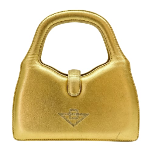Gold Leather Hand Bag