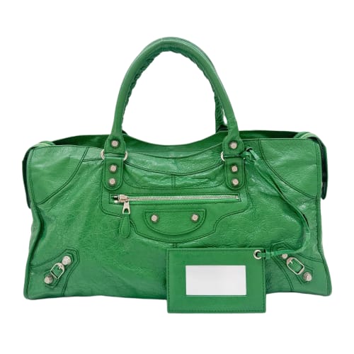Giant 12 Part Time Green Leather Shoulder Bag