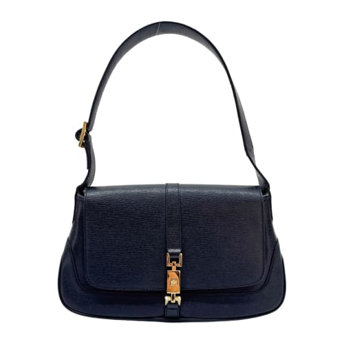 Jackie Black Leather Shoulder Bag