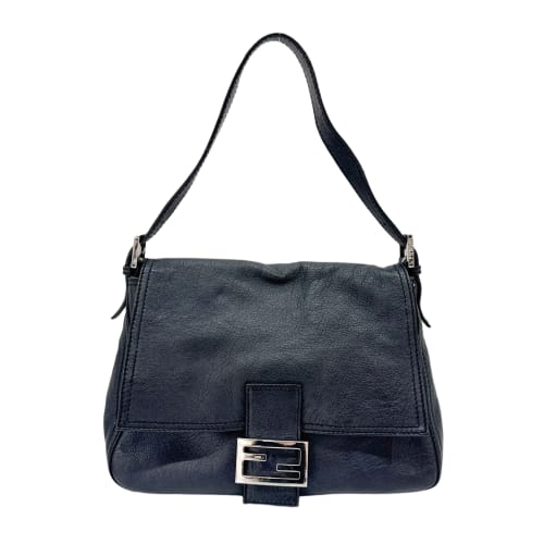 Mamma Baguette Black Leather Shoulder Bag