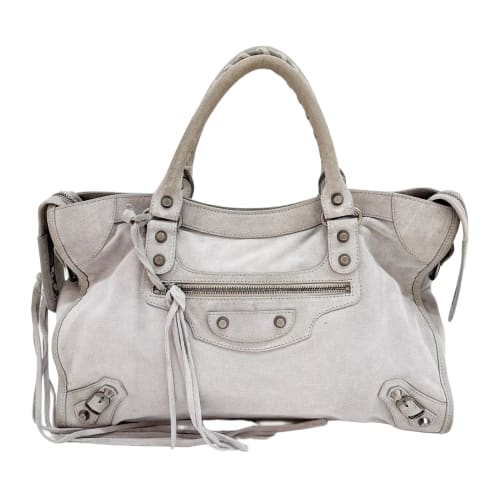 The City Light Grey Suede Hand Bag
