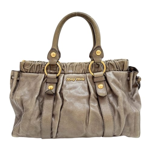 Vitello Dark Khaki Leather Hand Bag