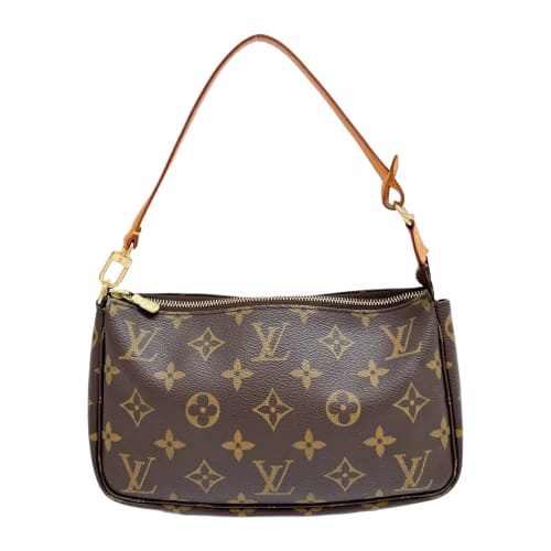 Pochette Accessoire Brown Monogram Leather Shoulder Bag