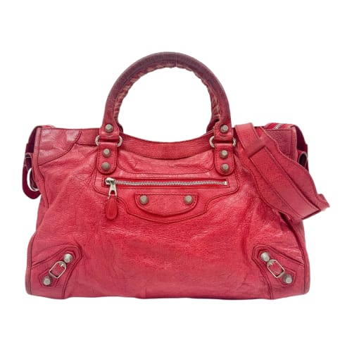 The City Red Leather Two Way Bag