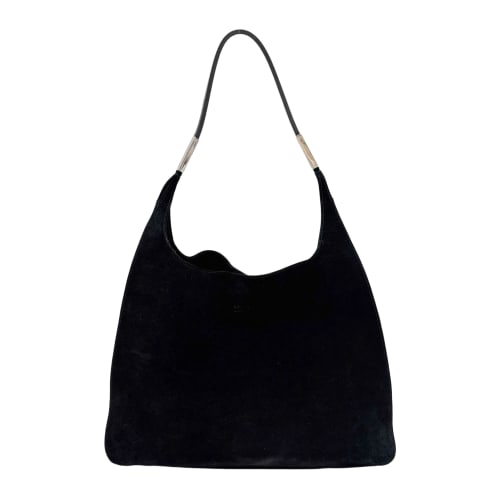 Black Suede Hobo Bag