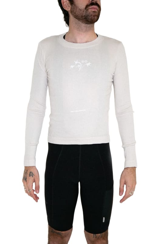 'Neutral Ground' Rib Knit Jersey - Bone