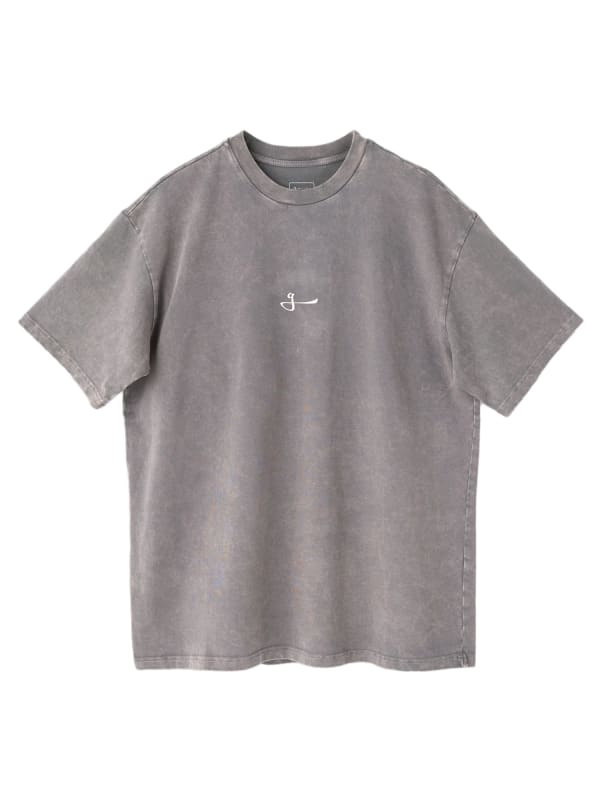 OVERSIZED ACID WASH COTTON TEE - GREY