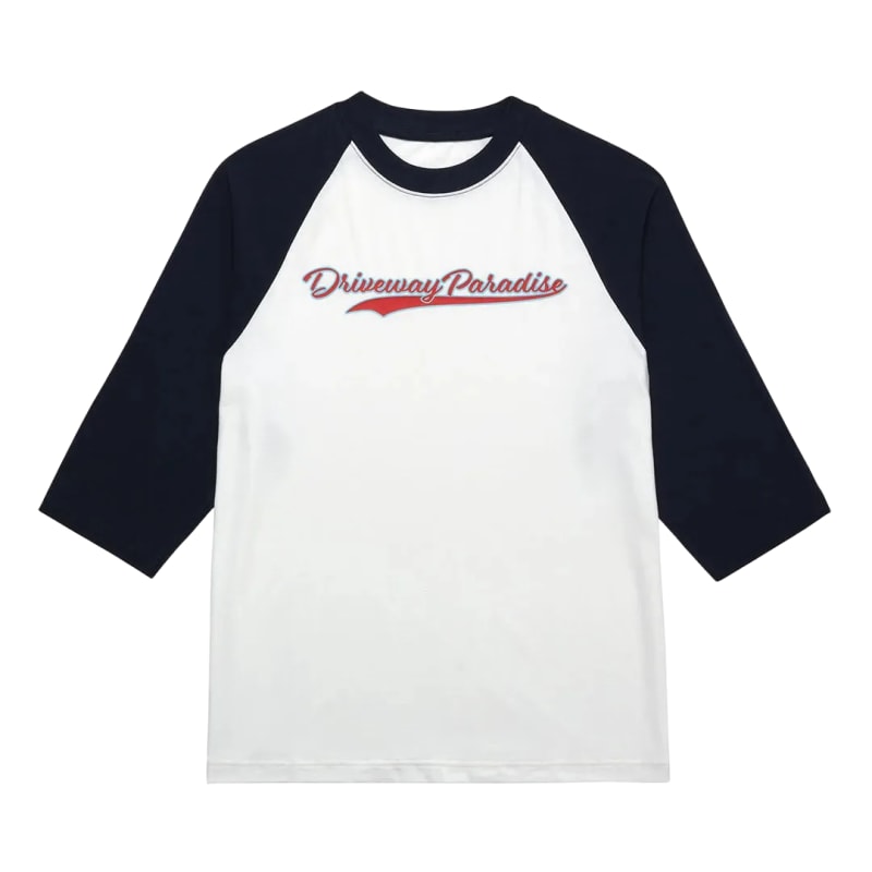 3/4 SLEEVE BASEBALL TEE - MINTY BOI™ - WHITE/NAVY