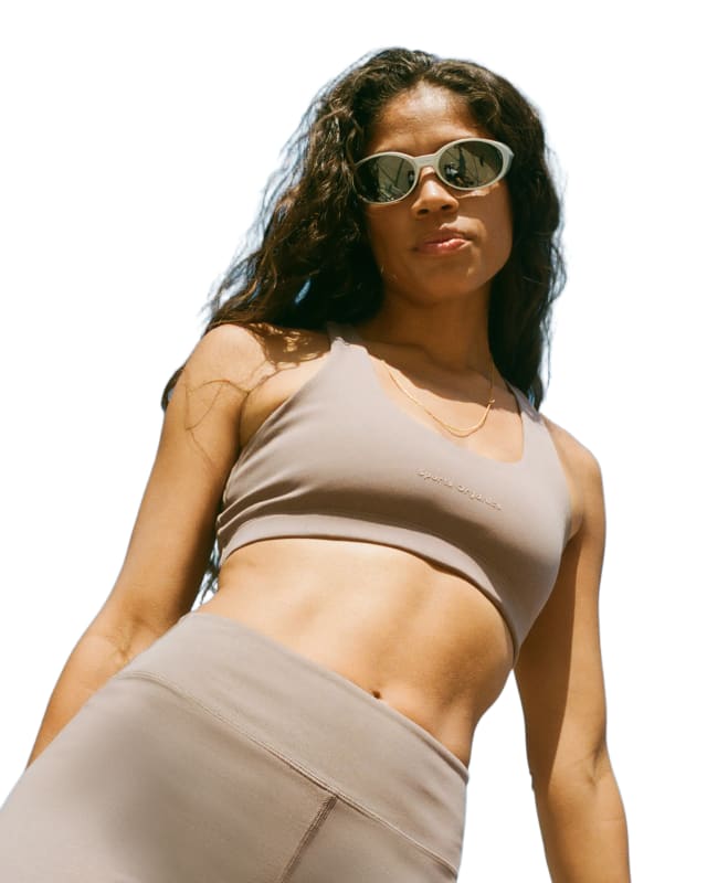 Classic Organic Cotton Sports Bra Taupe
