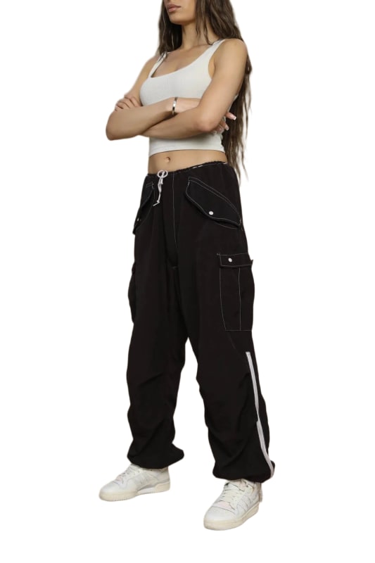 Vintage Rework Chocolate Parachute Pants