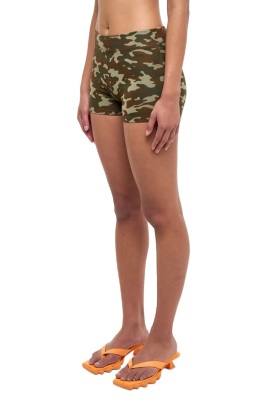 Camo Mini Shorts - Olive