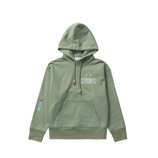 ADISH Kharaz Logo Hooded Sweatshirt Olive Green by Weekends Chengdu