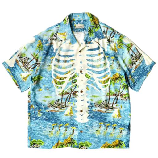 Rayon Kamekameha Bone Aloha Shirt 'Blue' by Hatchet Outdoor Supply Co.