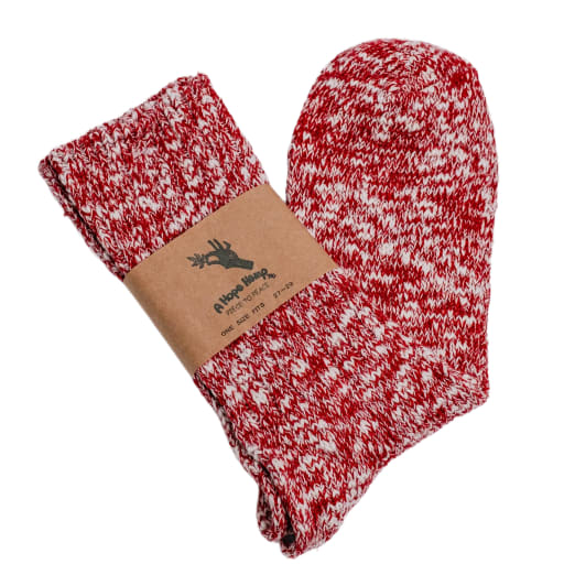 Hemp Crew Socks in Red by Windthrow