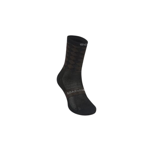 Diamond Crew Sock in Black by Windthrow