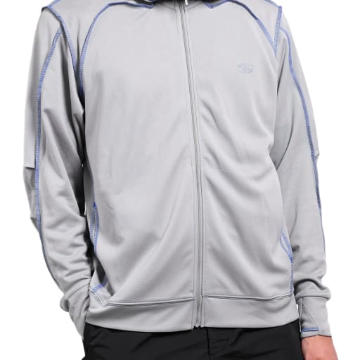 Overlock Mesh Zip Up in Grey by Windthrow