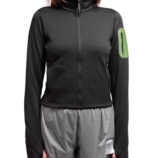 Full Zip Grid Fleece in Black by Windthrow