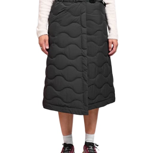 Seamless Quilted Down Wrap Skirt in Black by Windthrow