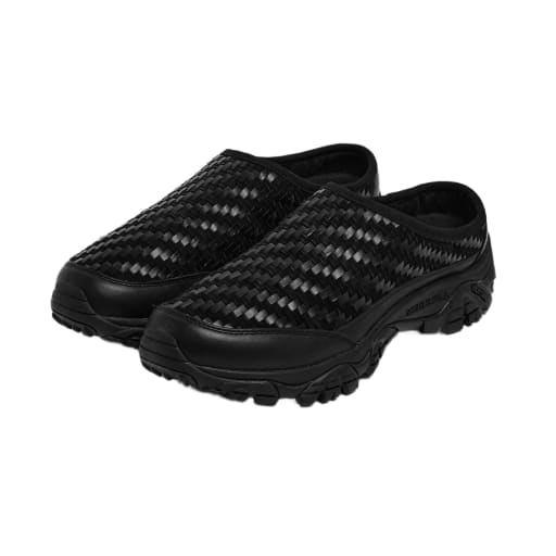 Moab 2 Slide Leather Woven 1TRL in Black by Windthrow