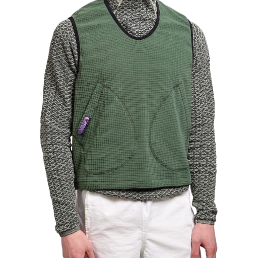 Samanto Grid Vest in Lichen Green by Windthrow