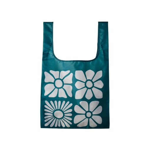 Pocket Tote: Big Flowers Teal Ocean by Nomadix
