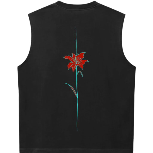 Red Iris | Muscle Tank | Charcoal by Hitorii