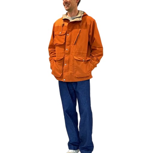 Travel Shell Parka V.3 / Orange x Light Beige by Battenwear