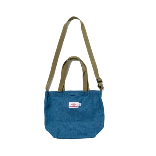 Mini Packable Tote / Denim x Tan by Battenwear