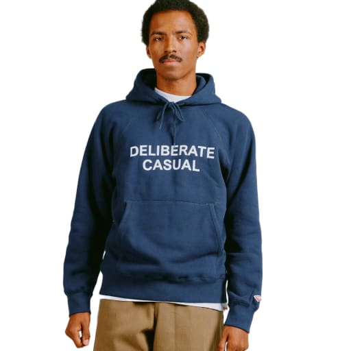 Deliberate Casual Reach-Up Hoody / Midnight Navy by Battenwear
