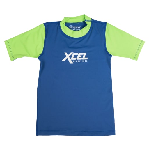 Youth Premium Stretch Color Block Short Sleeve Performance Fit UV Top by Xcel Wetsuits