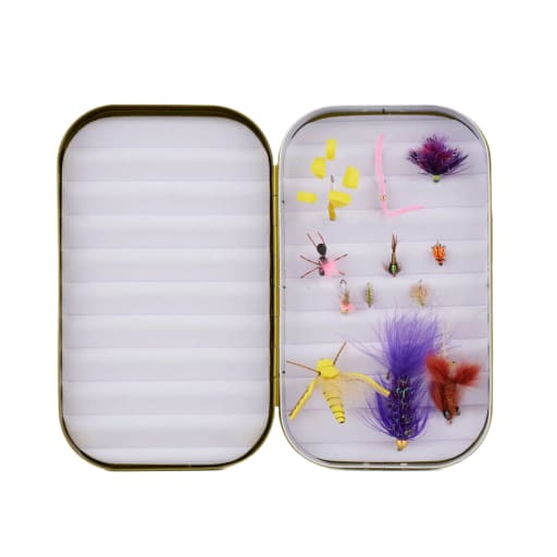 BRAIN DEAD X NATION FC LARGE ALUMINUM FLY BOX + 12 FLIES by Nation FC