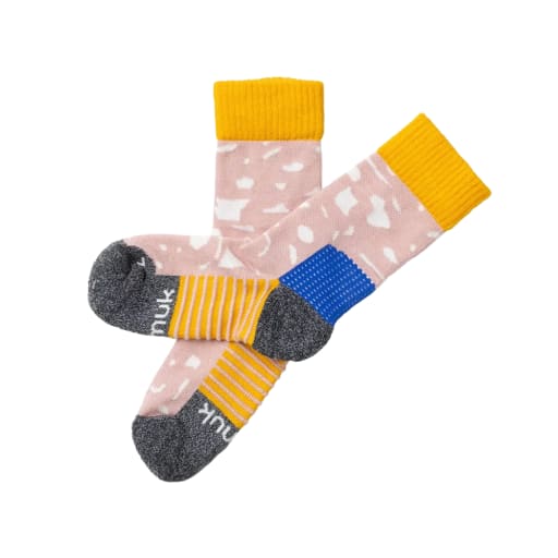 Peak Merino hiking socks Sunset rose / Sunflower yellow by Hatchet Outdoor Supply Co.