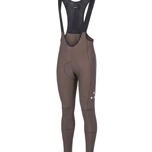 Men's Fluid Thermal Long Bibs - Brown by Drag Reduction Systems (DRS) - NYC Cycling Apparel