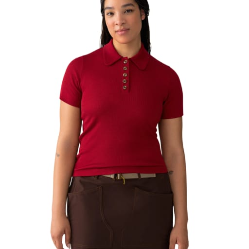 Ribbed Merino Polo - Luxurious, Durable Hiking Shirt - Rowan by Hikerkind