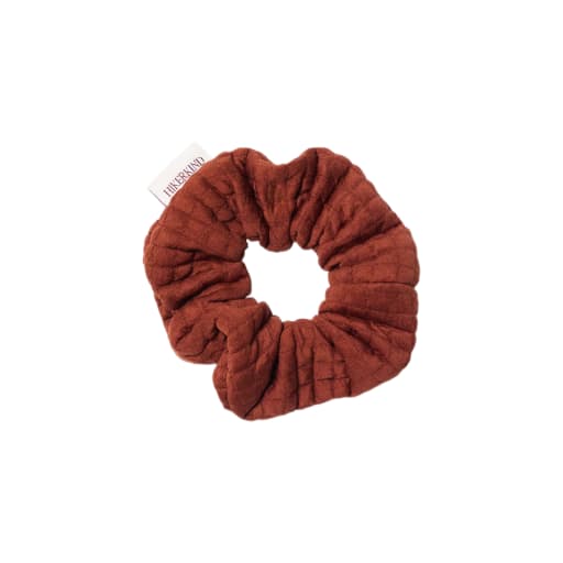 Scrap Scrunchie 01 - Upcycled Fabric Hair Tie - Redwood by Hikerkind