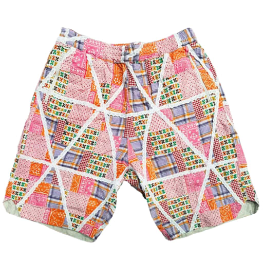 Engineered Garments | BB Shorts 'Orange Cotton Lace Patchwork' by Hatchet Outdoor Supply Co.